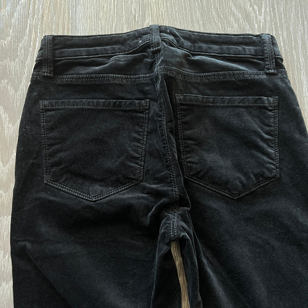 L'Agence Velvet Pants Womens Size 25 With Lace Up Front Black - Picture 10 of 11